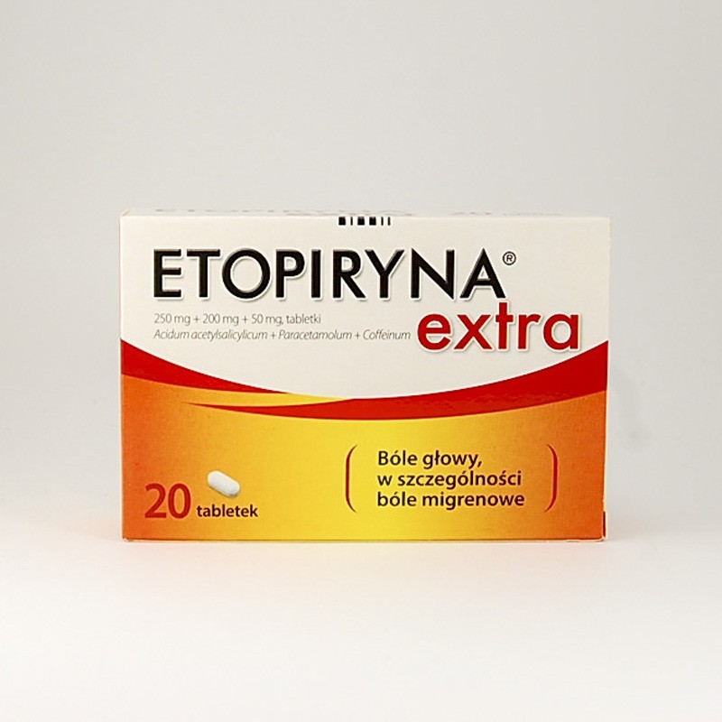 Etopiryna Extra (250 mg + 200 mg + 50 mg), 20 tabletek 