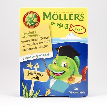  Moller's Omega-3 rybki jabłkowe żelki 