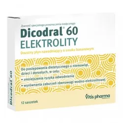 Dicodral 60 Elektrolity, smak bananowy, 12 saszetek