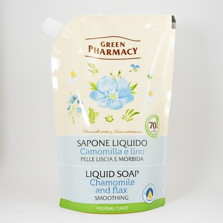  Green Pharmacy Mydło w płynie rumianek i len 