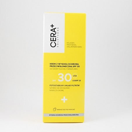  CERA+ Solutions Krem ochronny do skóry wrażliwej i suchej SPF 30, 50 ml 