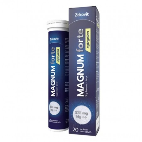  Zdrovit Magnum Forte Cytrynian 375 mg, 20 tabletek musujących 