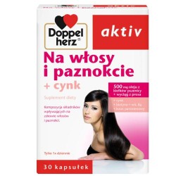 Doppelherz aktiv Na włosy i paznokcie + cynk, 30 kapsułek