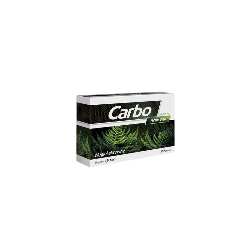 CARBO ACTIV vita, kapsułki twarde 150mg 20kaps. (2blistry+kartonik) 