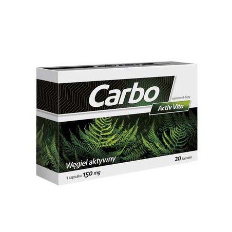  CARBO ACTIV vita, kapsułki twarde 150mg 20kaps. (2blistry+kartonik) 
