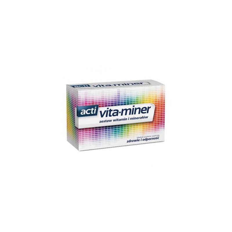 ACTI VITA-MINER, tabletki, preparat multivitaminowy z minerałami i luteiną 30tabl. 