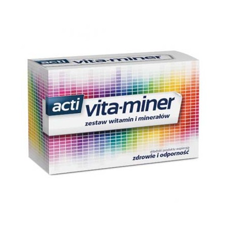  ACTI VITA-MINER, tabletki, preparat multivitaminowy z minerałami i luteiną 30tabl. 