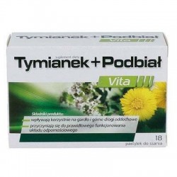 TYMIANEK+PODBIAŁ, pastylki do ssania, 18pastylek (3blistry+kartonik)