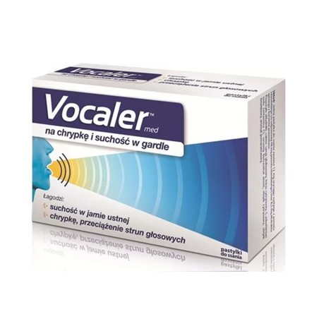 VOCALER miód cytryna, pastylki do ssania, na chrypkę i suchość w gardle 