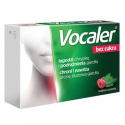 Vocaler bez cukru, pastylki do ssania, na chrypkę i suchość w gardle, 12 sztuk
