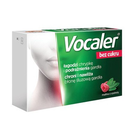  Vocaler bez cukru, pastylki do ssania, na chrypkę i suchość w gardle, 12 sztuk 