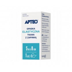 APTEO Opaska elastyczna tkana z zapinką 5 m x 8 cm, 1 sztuka