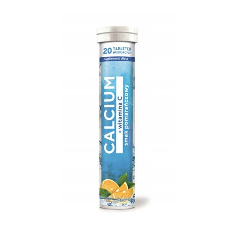  CALCIUM z WIT.C smak pomarańczowy x 20 tabl. mus. 