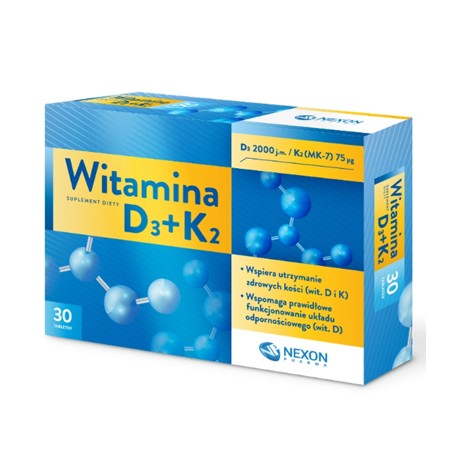 Witamina D3 + K2 Nexon, 30 tabletek