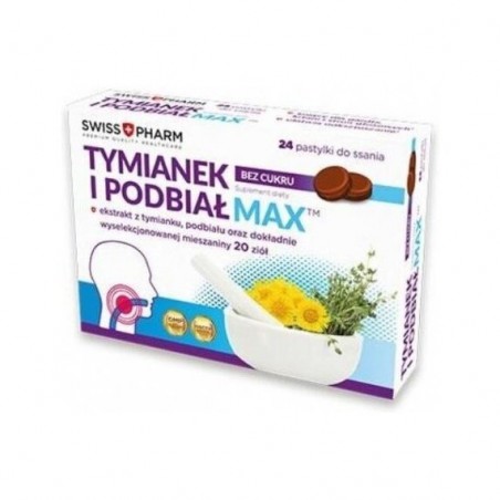  Tymianek i Podbiał Max 24 pastylki bez cukru 