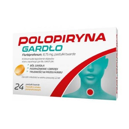  Polopiryna Gardło pastylki twarde 8,75 mg 24 tabletek do ssania 