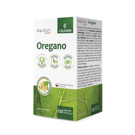 Oregano biovitum liquid Colfarm, 120 kapsułek