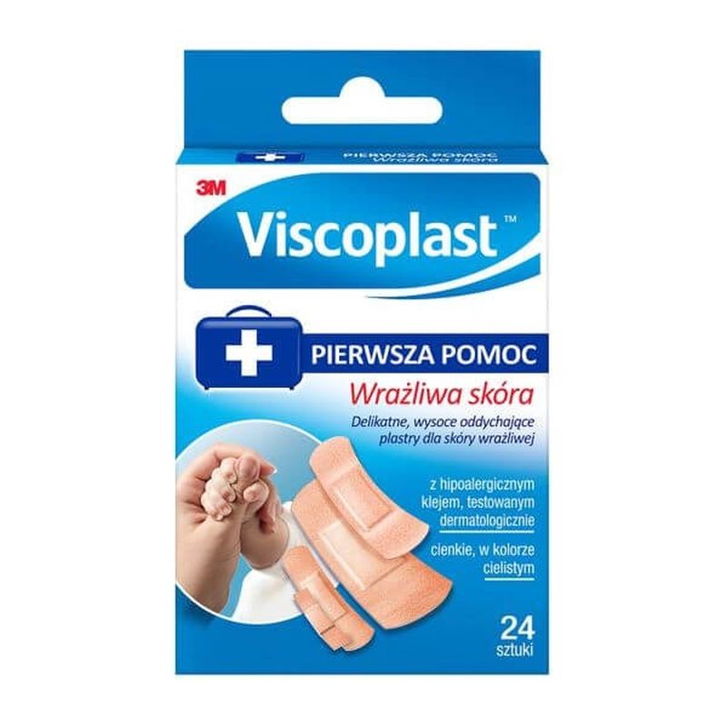 Viscoplast | Mix plastrów wrażliwa skóra | 24 sztuki 