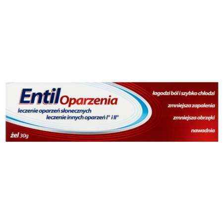  ENTIL OPARZENIA żel, leczenie oparzeń słonecznych i innych oparzeń I i II stopnia 30g 