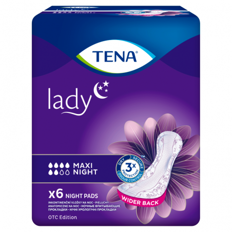  Pieluchy anatomiczne Tena lady maxi night, podpaski specjalistyczne, 12 sztuk 
