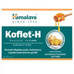 Koflet-H o smaku imbirowym Himalaya, 12 pastylek
