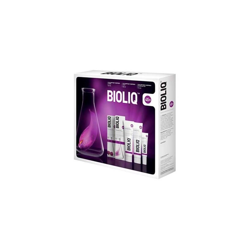 Bioliq 45+ zestaw krem na dzień, krem na noc, krem do oczu i ust, 50 ml + 50 ml + 15 ml 