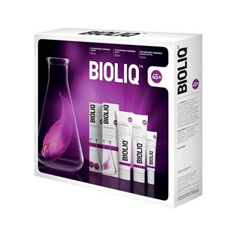 Bioliq 45+ zestaw krem na dzień, krem na noc, krem do oczu i ust, 50 ml + 50 ml + 15 ml