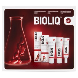 Zestaw Bioliq 65+, krem odbudowujący na dzień, 50 ml + krem na noc, 50 ml + krem do skóry oczu, ust, szyi i dekoltu, 30 ml
