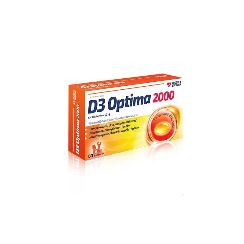 Rodzina Zdrowia D3 Optima 2000 j.m., 60 kapsułek 