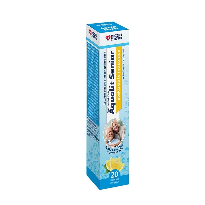 Rodzina Zdrowie Aqualit Senior 20 tabletek musujących, smak cytrynowy 