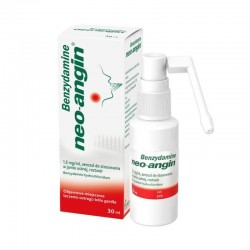 Benzydamine neo-angin 1,5 mg/ml, aerozol do stosowania w jamie ustnej, roztwór, 30 ml