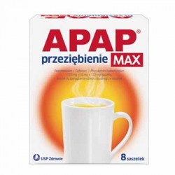 Apap Przeziębienie Max 1000 mg + 50 mg + 12,2 mg, proszek do sporządzania roztworu doustnego, 8 saszetek