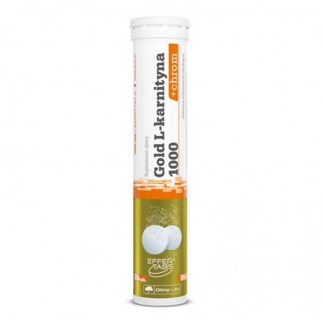 Olimp Gold L-karnityna 1000 z Chromem o smaku cytrynowo - limonkowym 20 tabletek musujących