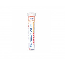 Calcium Forte z vitaminą C o smaku pomarańczowym Vitter Blue, 20 tabletek musujących