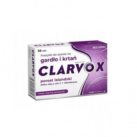  Clarvox o smaku porzeczkowym, 36 pastylek do ssania 
