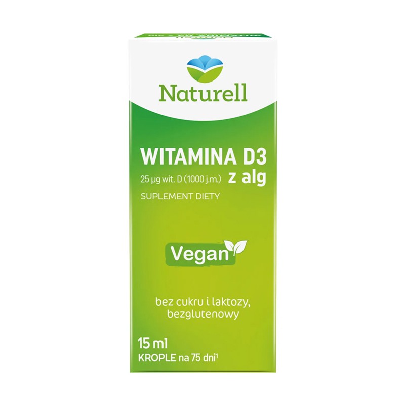 Naturell Witamina D3 z alg krople 15 ml 
