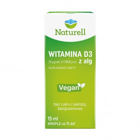  Naturell Witamina D3 z alg krople 15 ml 