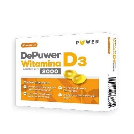 DePuwer Witamina D3 2000 j.m., 60 kapsułek