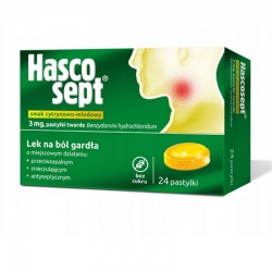 Hascosept o smaku cytrynowo-miodowym, 24 pastylki