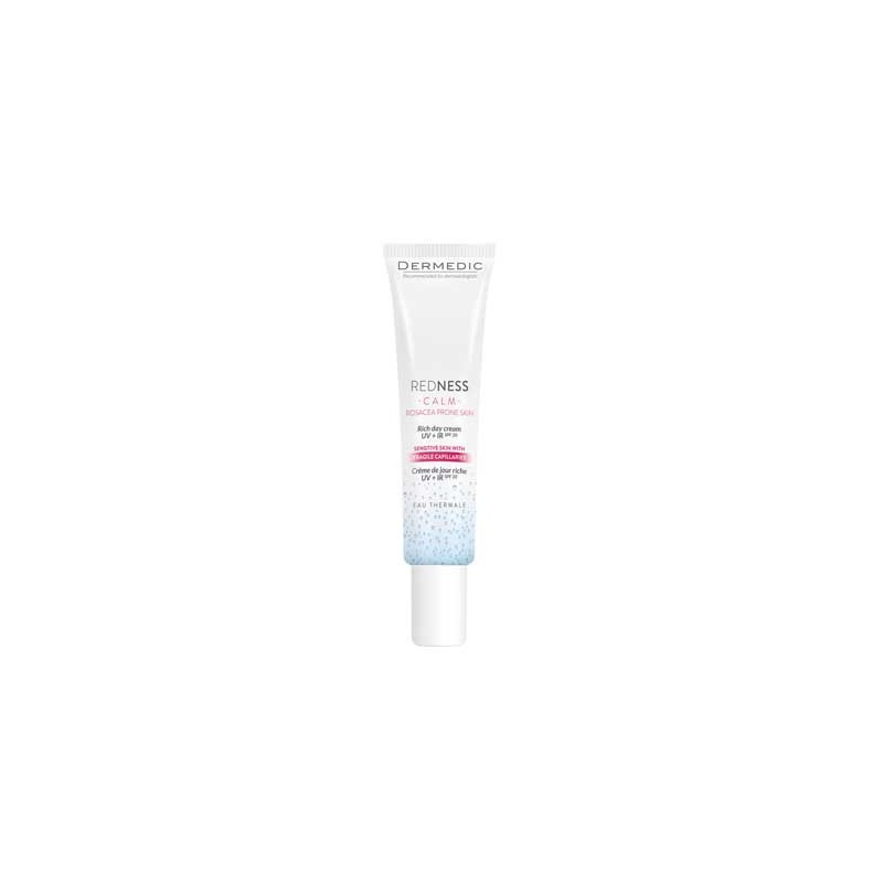 Dermedic Redness Calm, bogaty krem UV+ IR na dzień, skóra naczyniowa z tendecją do nadreaktywności, 40 ml 