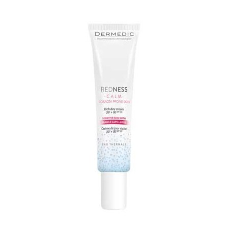 Dermedic Redness Calm, bogaty krem UV+ IR na dzień, skóra naczyniowa z tendecją do nadreaktywności, 40 ml