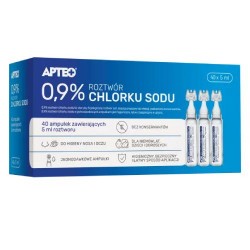 Apteo Care sól fizjologiczna 0,9% NaCl 40 ampułek po 5 ml