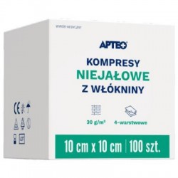 Apteo Kompresy włókninowe niejałowe 10x10 cm 100 sztuk