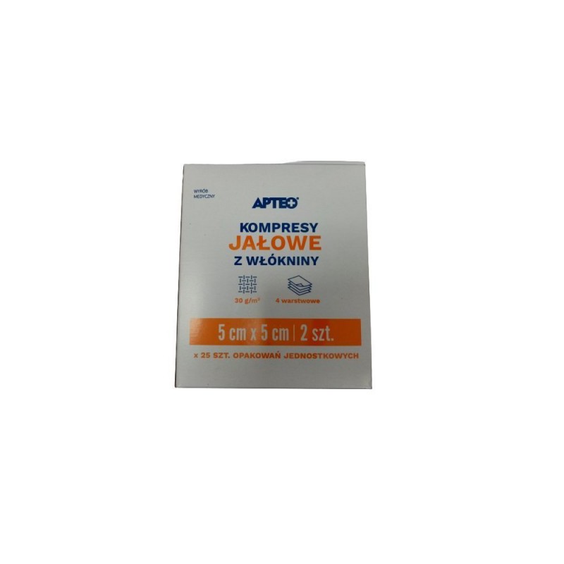 Apteo kompresy włókninowejałowe 5x5cm, 25 sztuk 