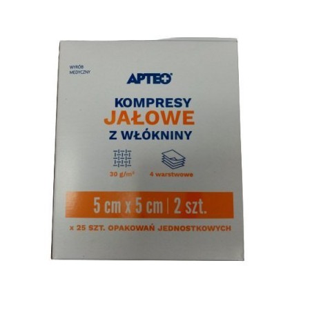  Apteo kompresy włókninowejałowe 5x5cm, 25 sztuk 