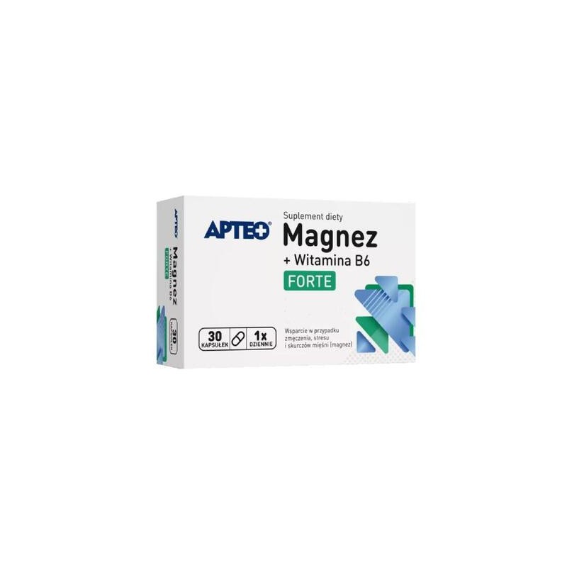 Apteo Magnez forte z witaminą B6, 30 kapsułek 