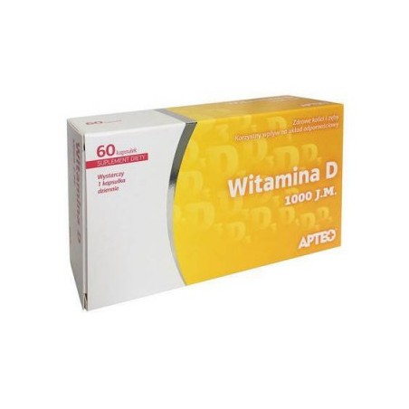  Apteo Witamina D 1000 j.m. 60 kapsułek 