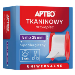 Apteo Przylepiec jedwabny 5 m x 25 mm, 1 sztuka