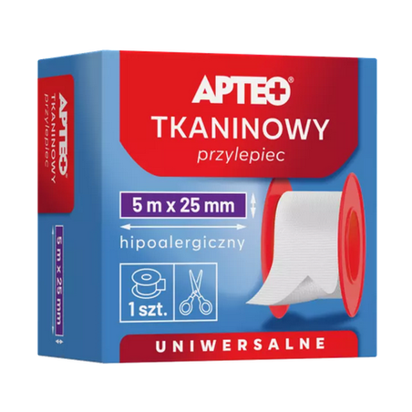  Apteo Przylepiec jedwabny 5 m x 25 mm, 1 sztuka 