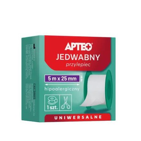 APTEO Przylepiec jedwabny 5 m x 25 mm, 1 sztuka